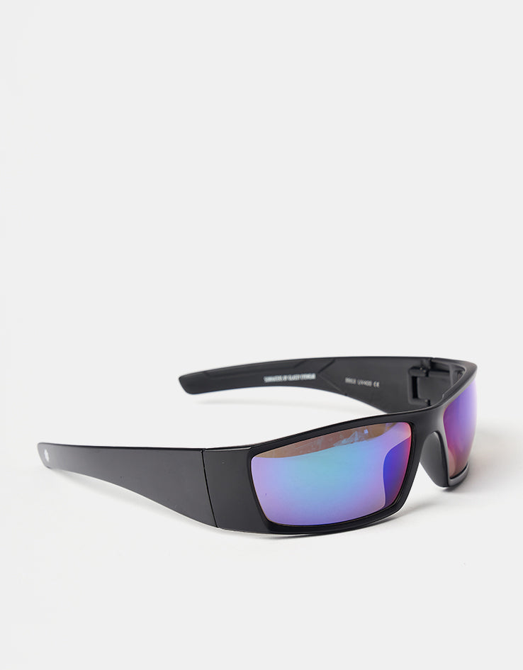 Glassy Sunhater Peet Polarised Sunglasses - Black/Green Mirror