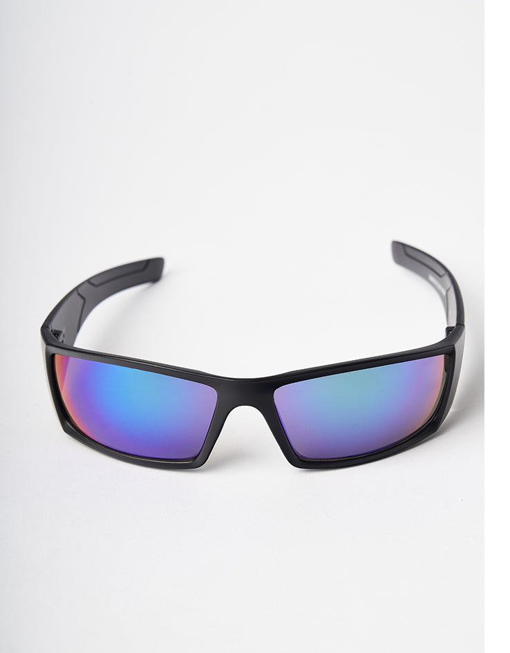 Glassy Sunhater Peet Polarised Sunglasses - Black/Green Mirror