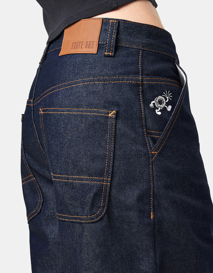 Route One Super Baggy Jorts - Raw Denim