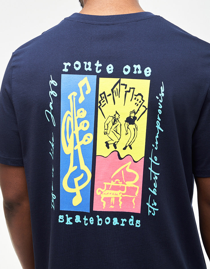 Route One Improvise Organic T-Shirt - French Navy