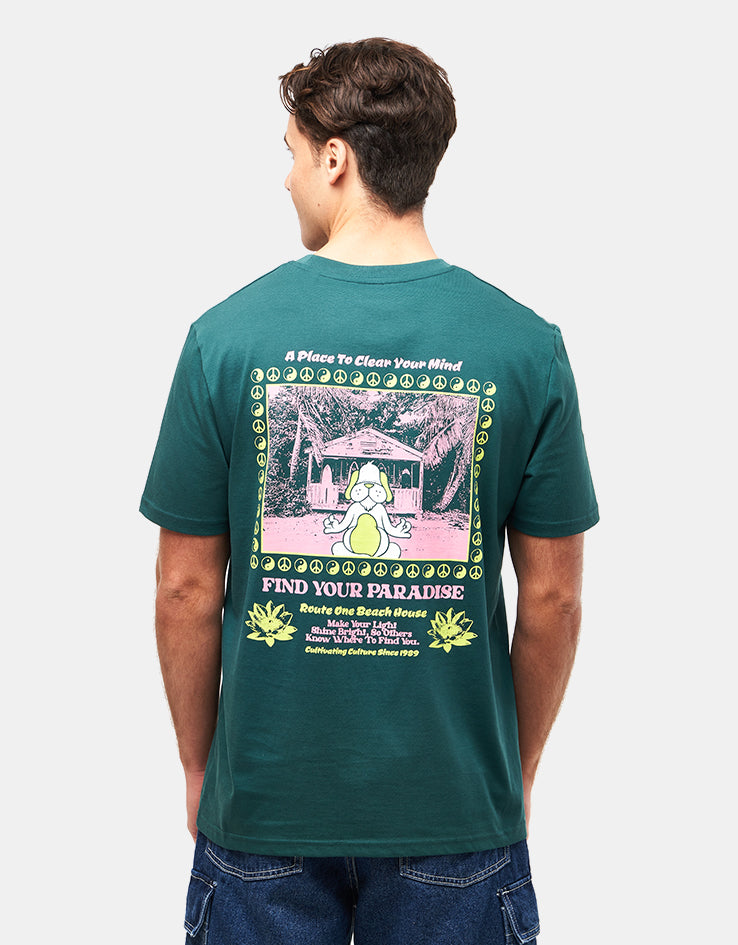 Route One Find Your Paradise Organic T-Shirt - Glazed Green