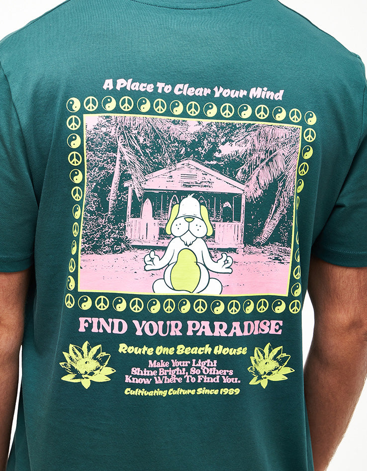 Route One Find Your Paradise Organic T-Shirt - Glazed Green