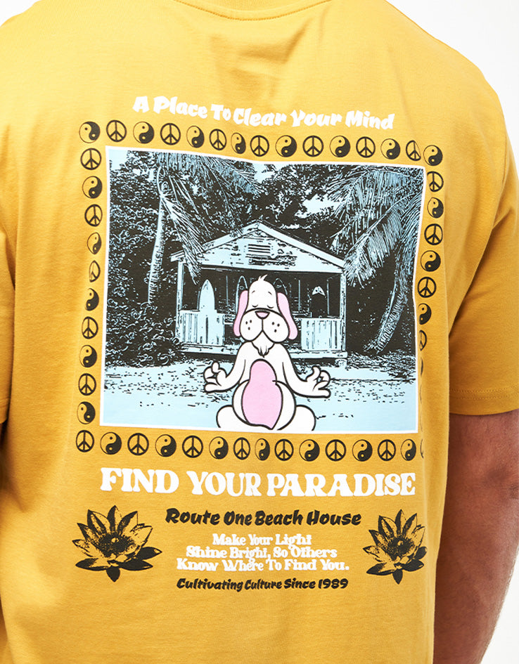 Route One Find Your Paradise Organic T-Shirt - Ochre