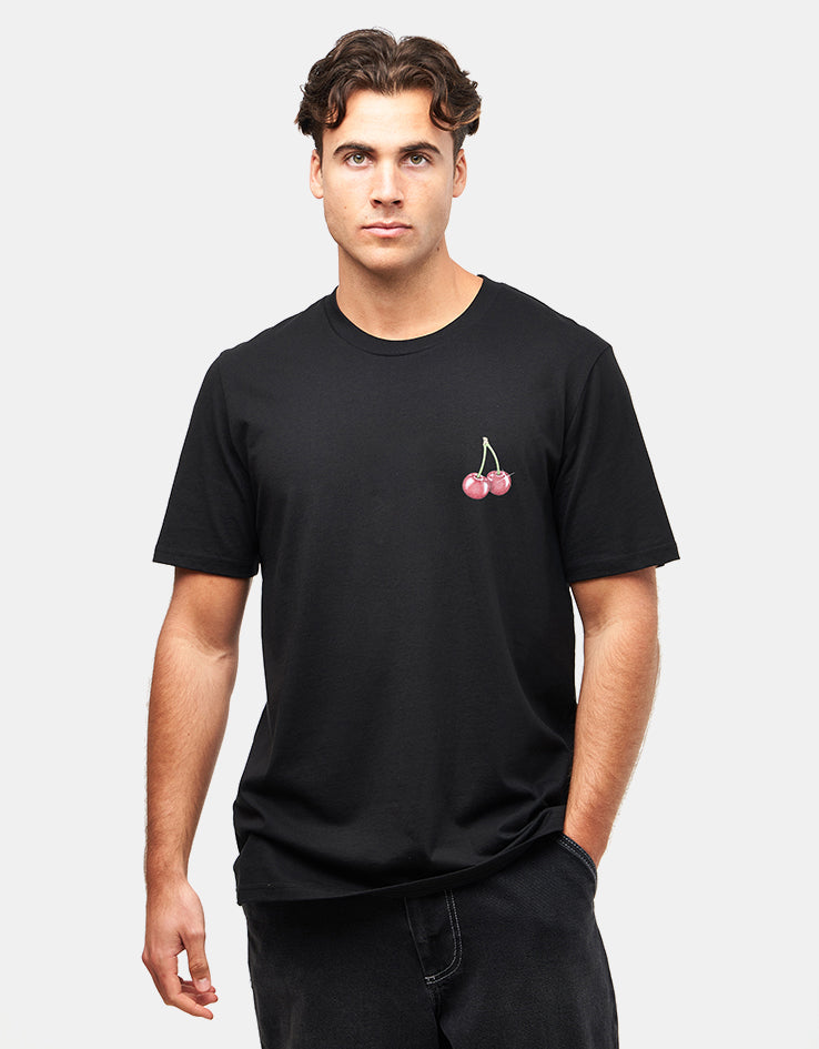 Route One Cherries Organic T-Shirt - Black