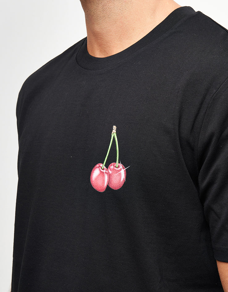 Route One Cherries Organic T-Shirt - Black