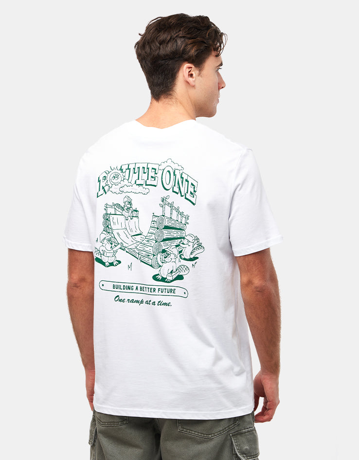 Route One Construction Organic T-Shirt - White