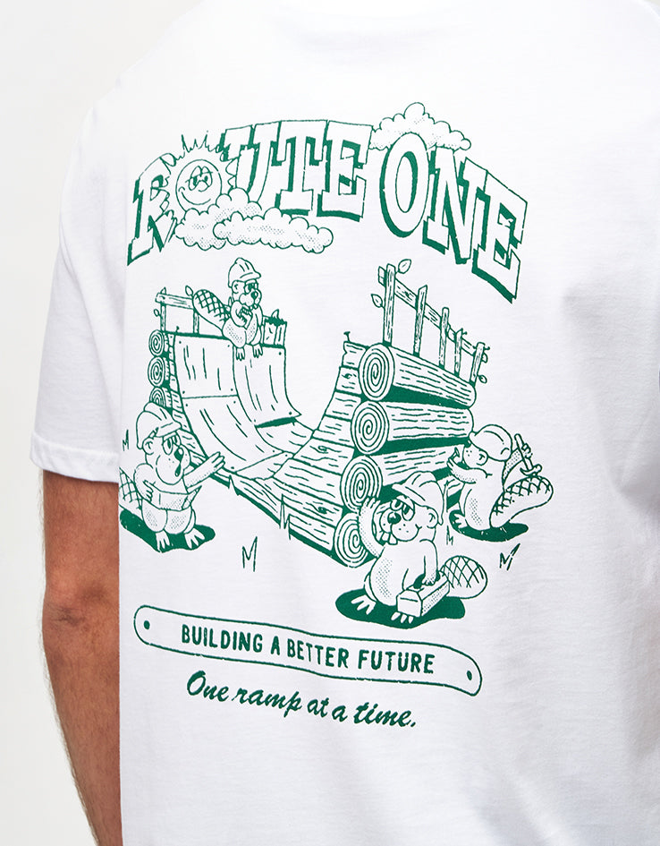 Route One Construction Organic T-Shirt - White