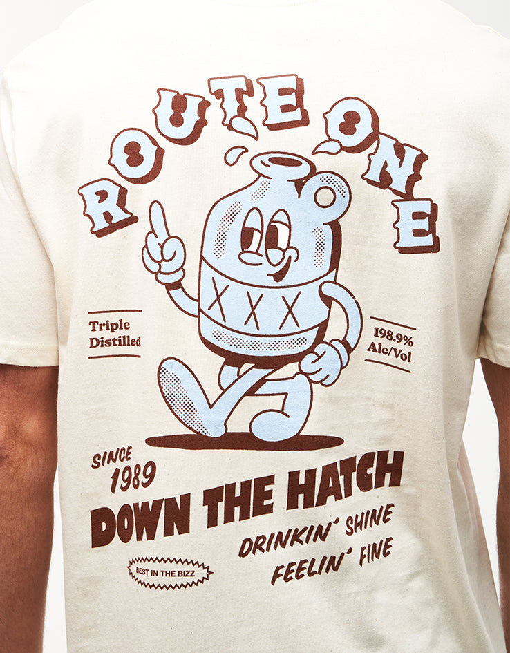 Route One Down The Hatch Organic T-Shirt - Natural Raw