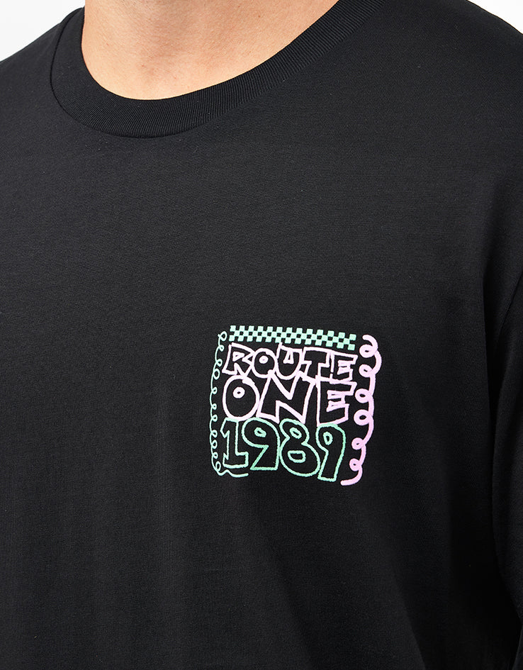 Route One Eighteez Organic T-Shirt - Black