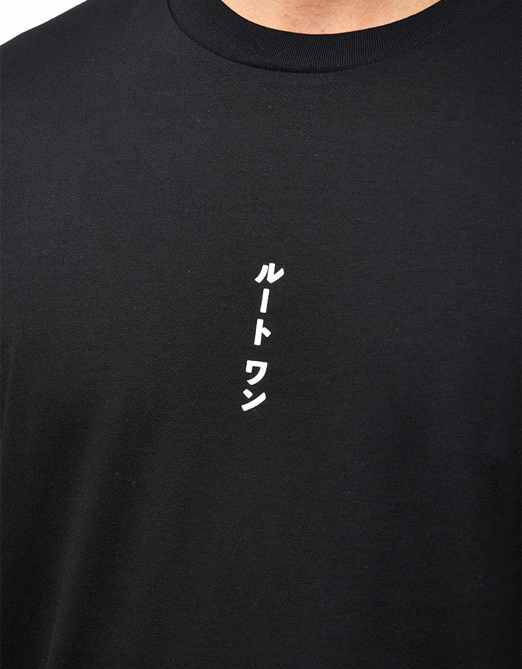 Route One Katakana Organic T-Shirt - Black