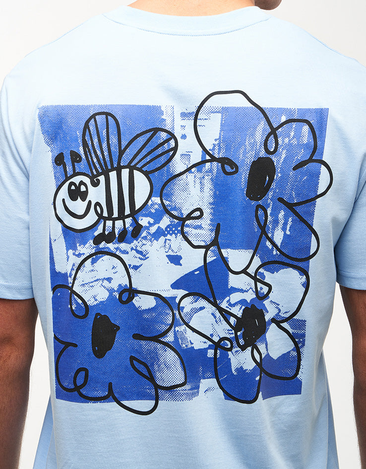 Route One Buzzin Organic T-Shirt - Blue Soul