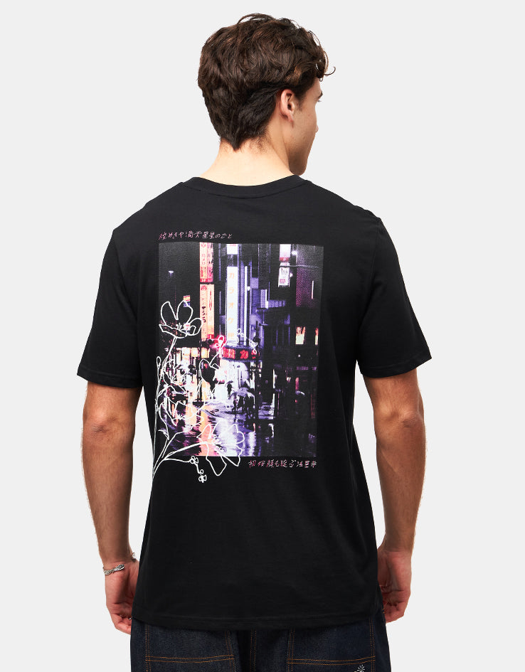 Route One Shinjuku Nights Organic T-Shirt - Black