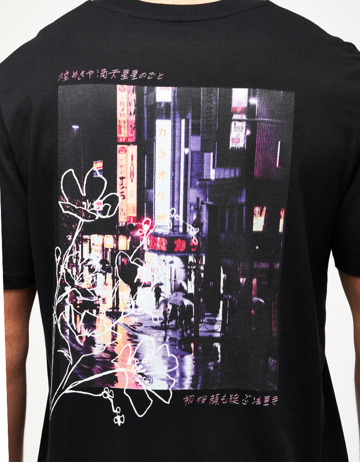 Route One Shinjuku Nights Organic T-Shirt - Black