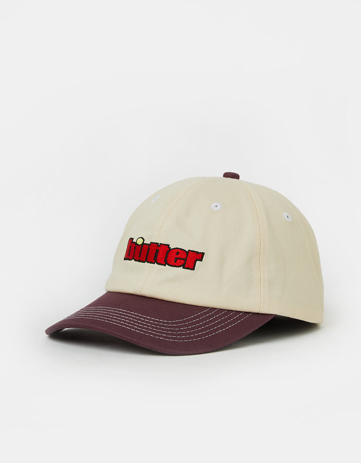 Butter Goods Ace 6 Panel Cap - Natural/Wine
