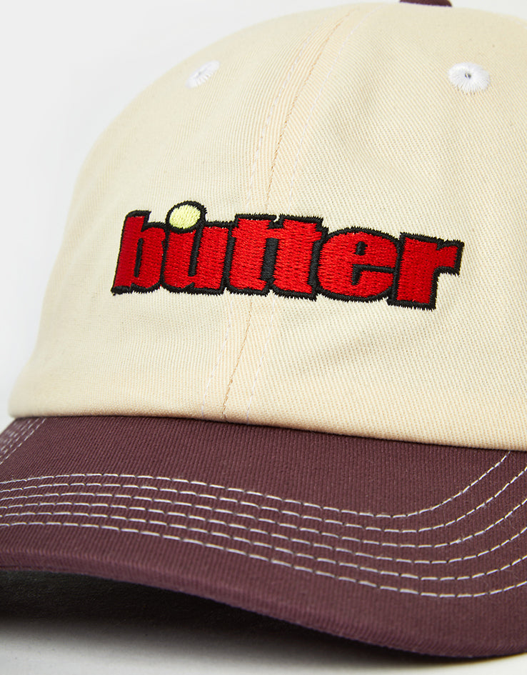 Butter Goods Ace 6 Panel Cap - Natural/Wine