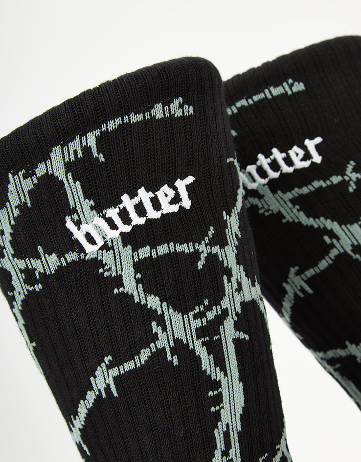 Butter Goods Wired Crew Socks - Charcoal