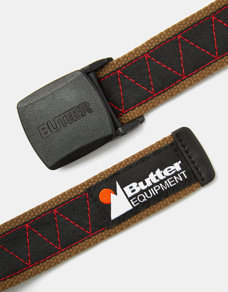 Butter Goods Equipment Woven Web Belt - Coffee