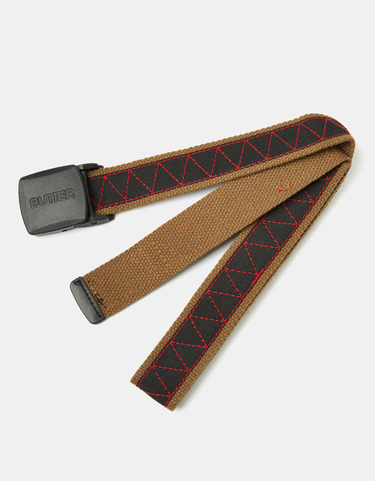 Butter Goods Equipment Woven Web Belt - Coffee