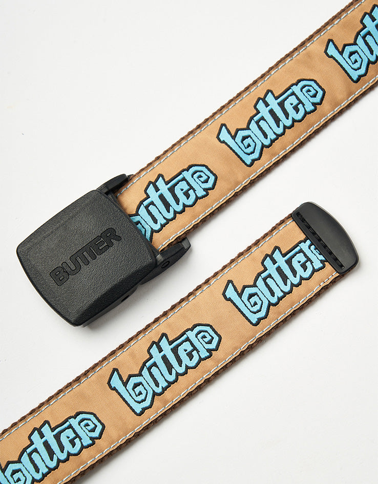 Butter Goods Swirl Woven Web Belt - Brown