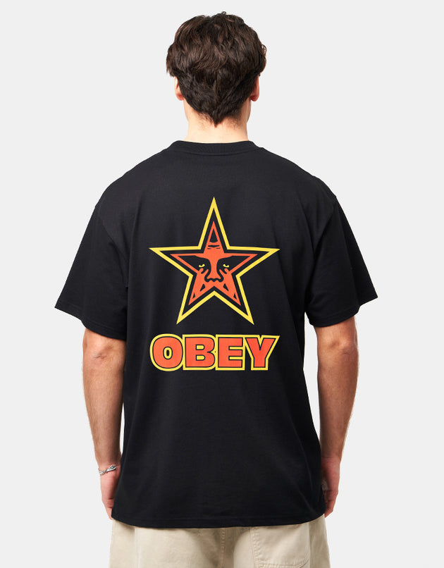 Obey Star T-Shirt - Vintage Black