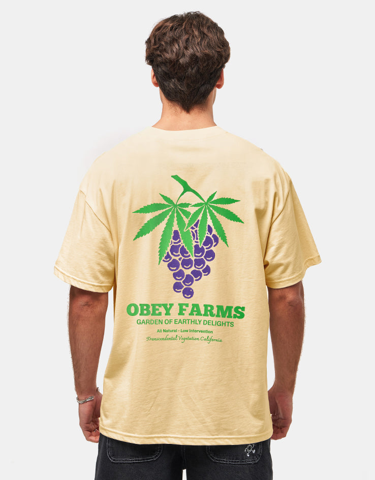 Obey Farms T-Shirt - Pale Yellow