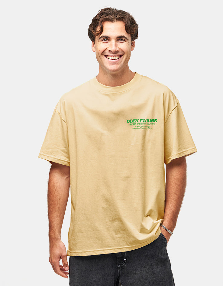 Obey Farms T-Shirt - Pale Yellow