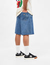 Obey Bigwig Baggy Denim Shorts - Light Indigo