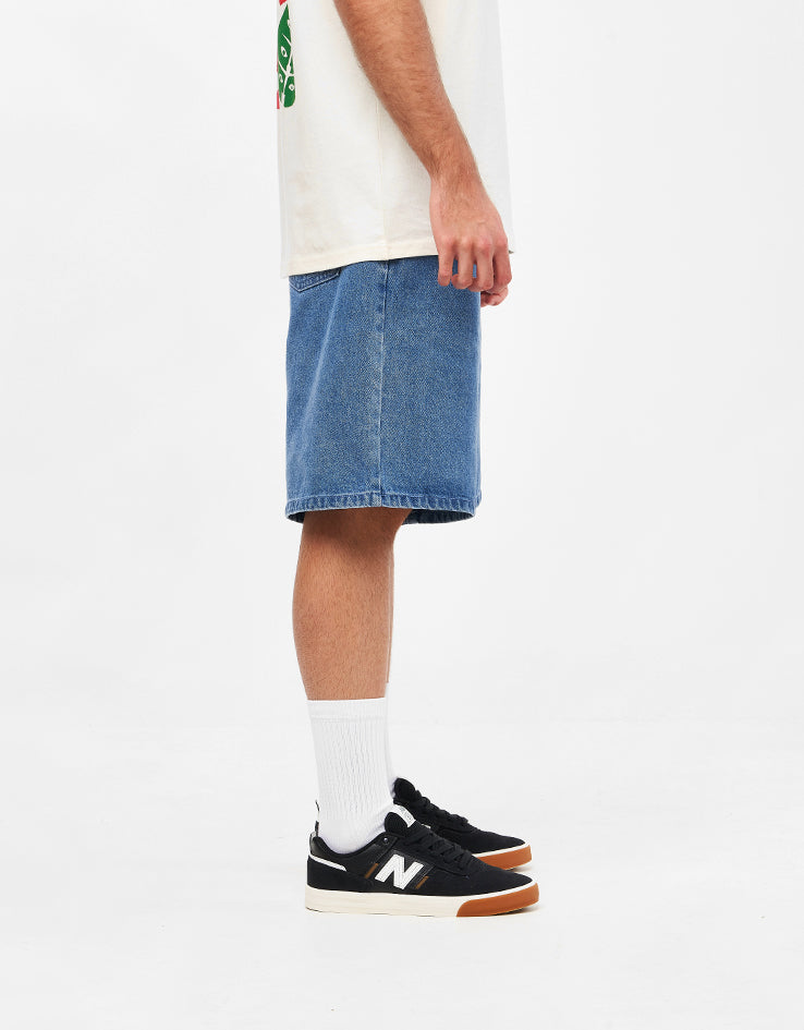 Obey Bigwig Baggy Denim Shorts - Light Indigo