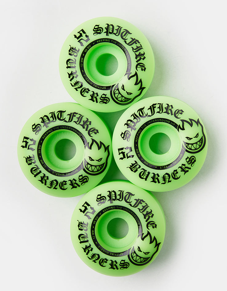 Spitfire Burners Green 99d Skateboard Wheels - 52mm