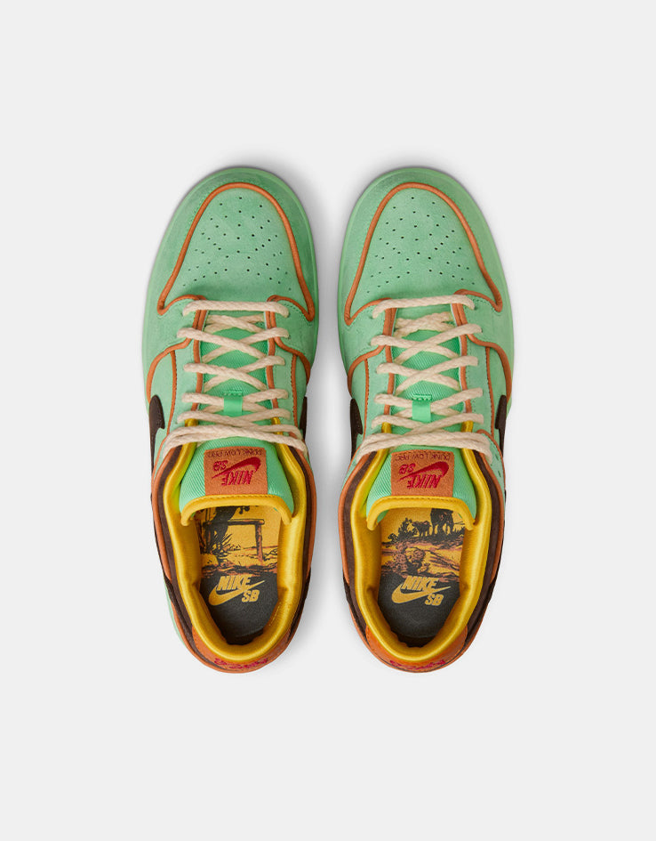 Nike SB 'Rodeo' Dunk Low Pro QS Skate Shoes - Tourmaline/Baroque Brown-Monarch