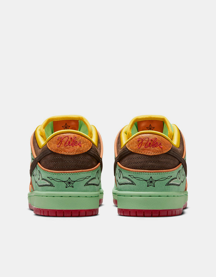 Nike SB 'Rodeo' Dunk Low Pro QS Skate Shoes - Tourmaline/Baroque Brown-Monarch