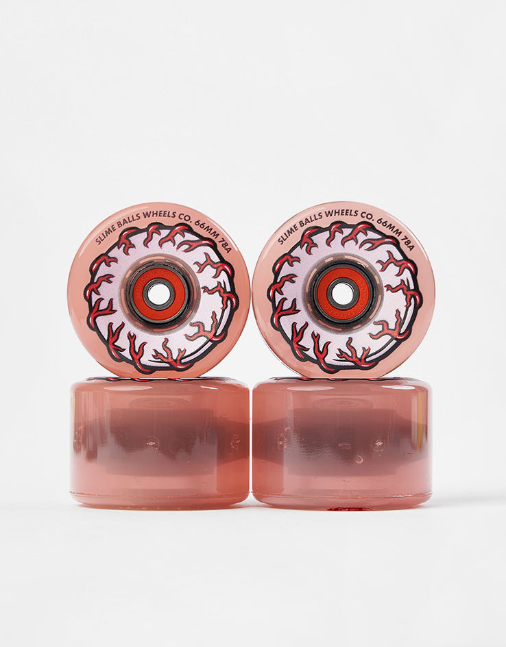Slime Balls Pink Eyes Light Ups OG 78a Skateboard Wheels - 66mm