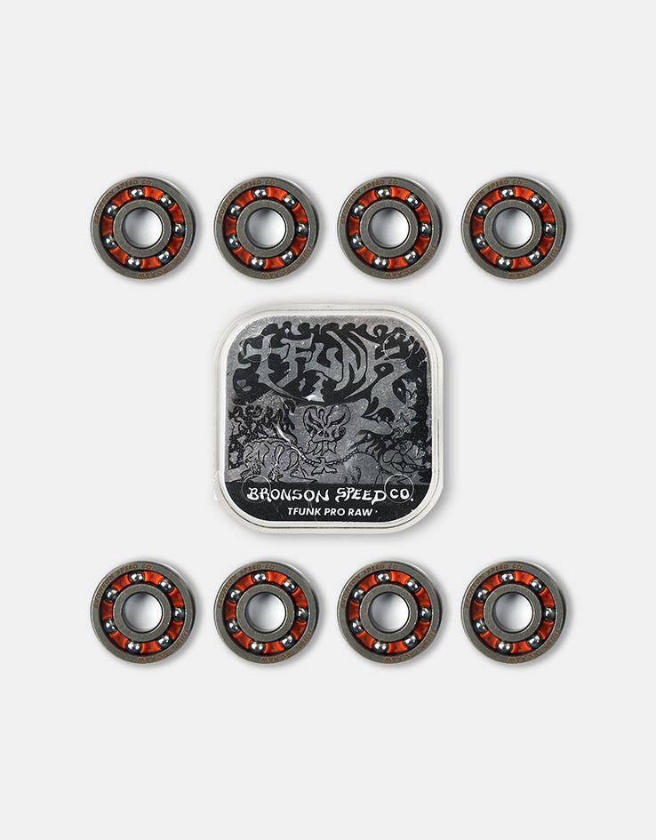 Bronson Speed Co. T-Funk Pro RAW Shieldless Skateboard Bearings