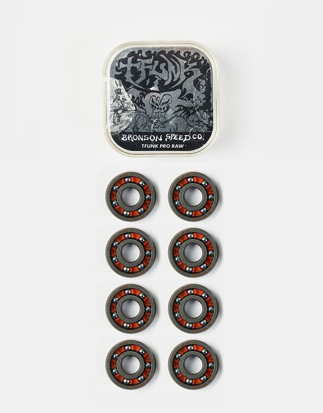 Bronson Speed Co. T-Funk Pro RAW Shieldless Skateboard Bearings