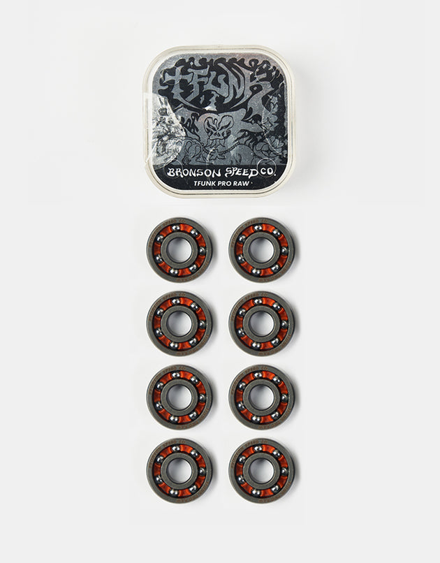 Bronson Speed Co. T-Funk Pro RAW Shieldless Skateboard Bearings