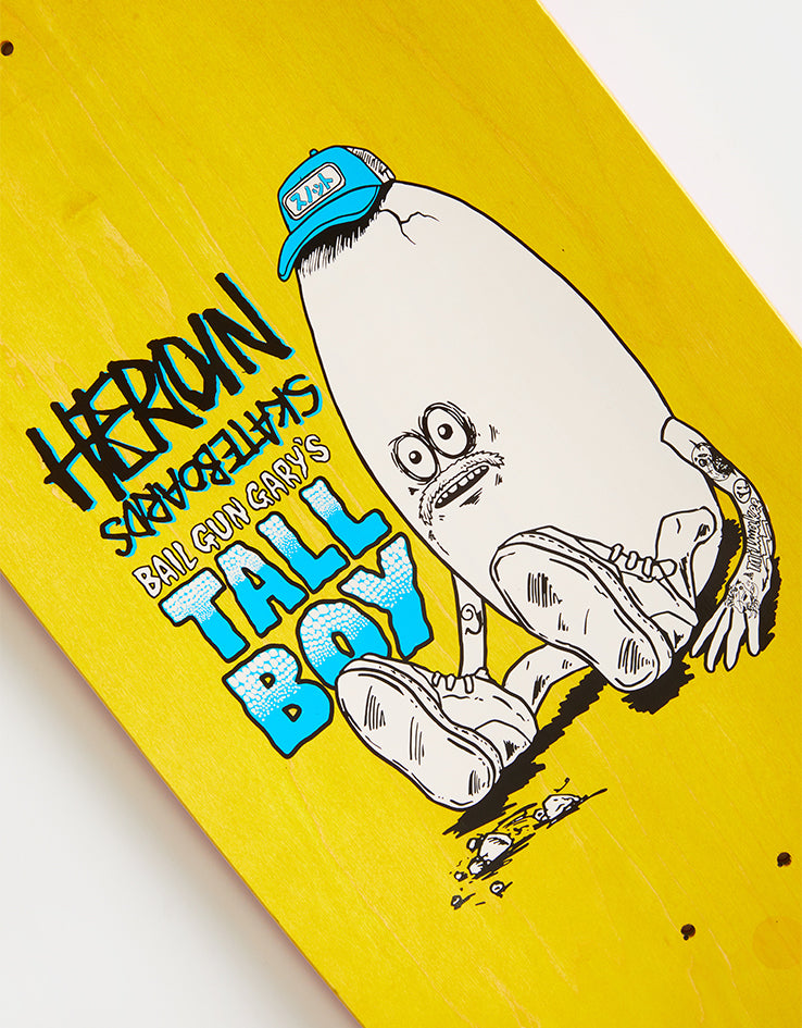 Heroin Bail Gun Gary’s Tall Boy Skateboard Deck - 10.25”