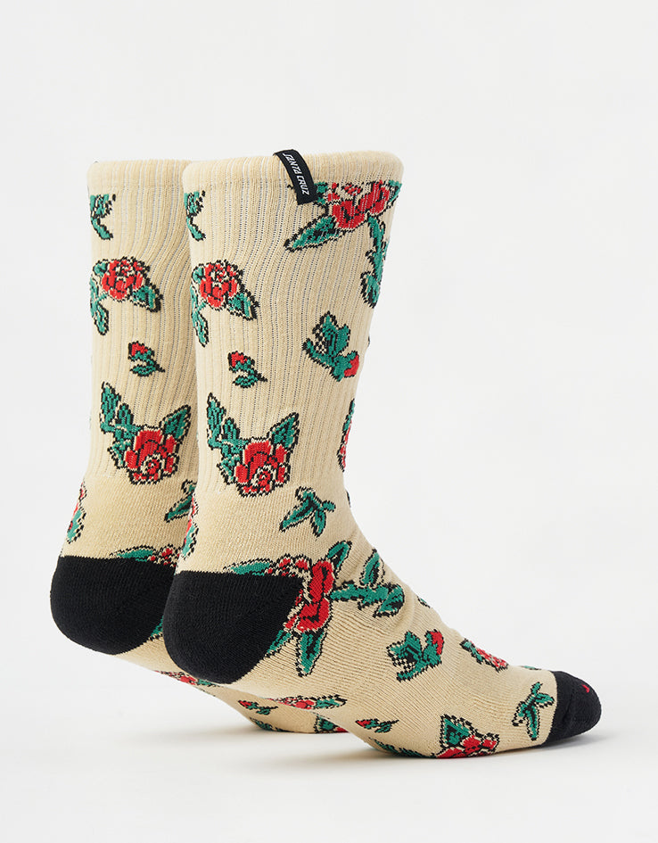 Santa Cruz Flash Roses Crew Socks - Multi