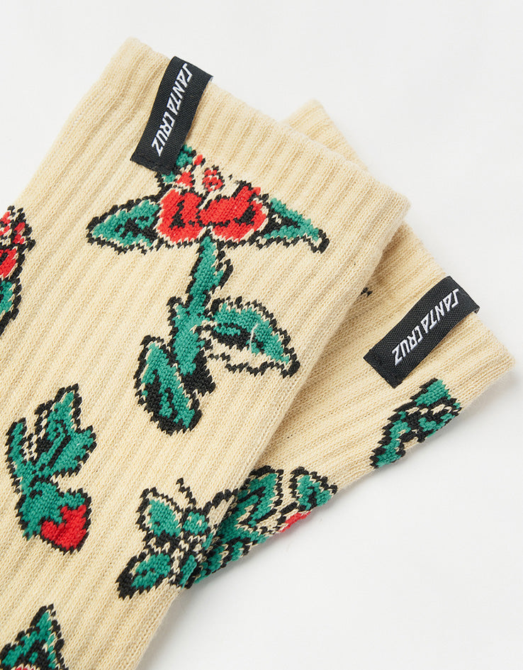 Santa Cruz Flash Roses Crew Socks - Multi