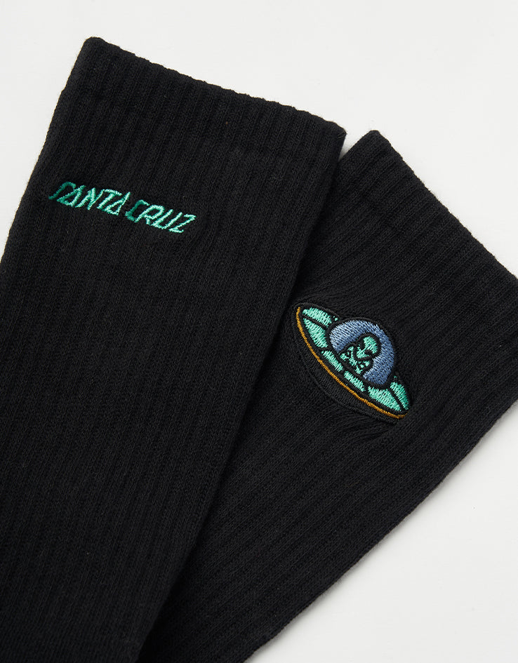 Santa Cruz Winkowski UFO Strip Crew Socks - Black