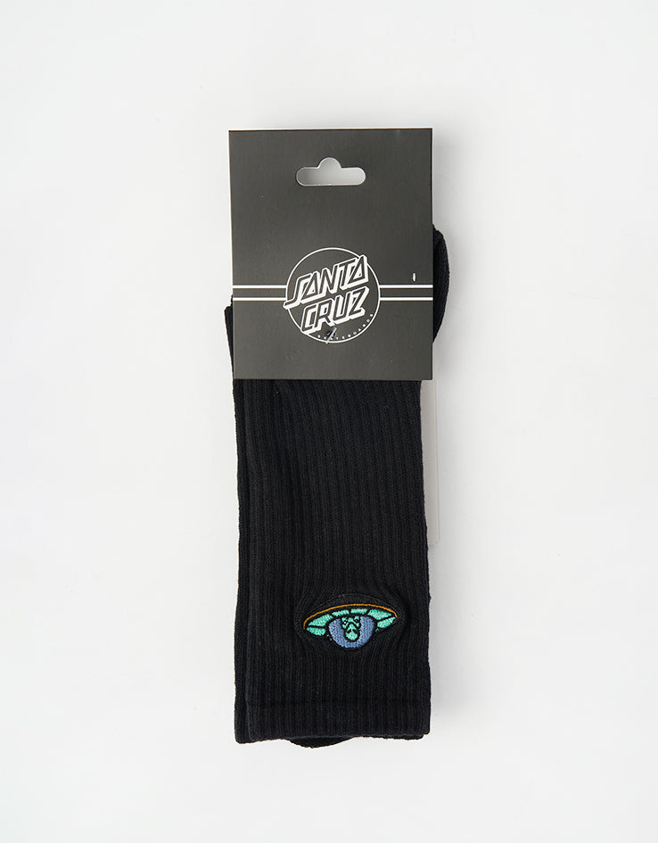 Santa Cruz Winkowski UFO Strip Crew Socks - Black