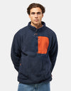 Route One Alpine Half Zip Fleece - Navy/Orange