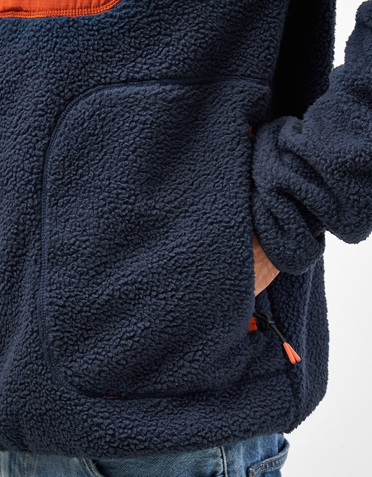 Route One Alpine Half Zip Fleece - Navy/Orange