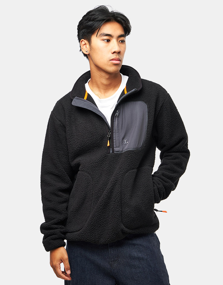 Route One Alpine Half Zip Fleece - Black/Orange