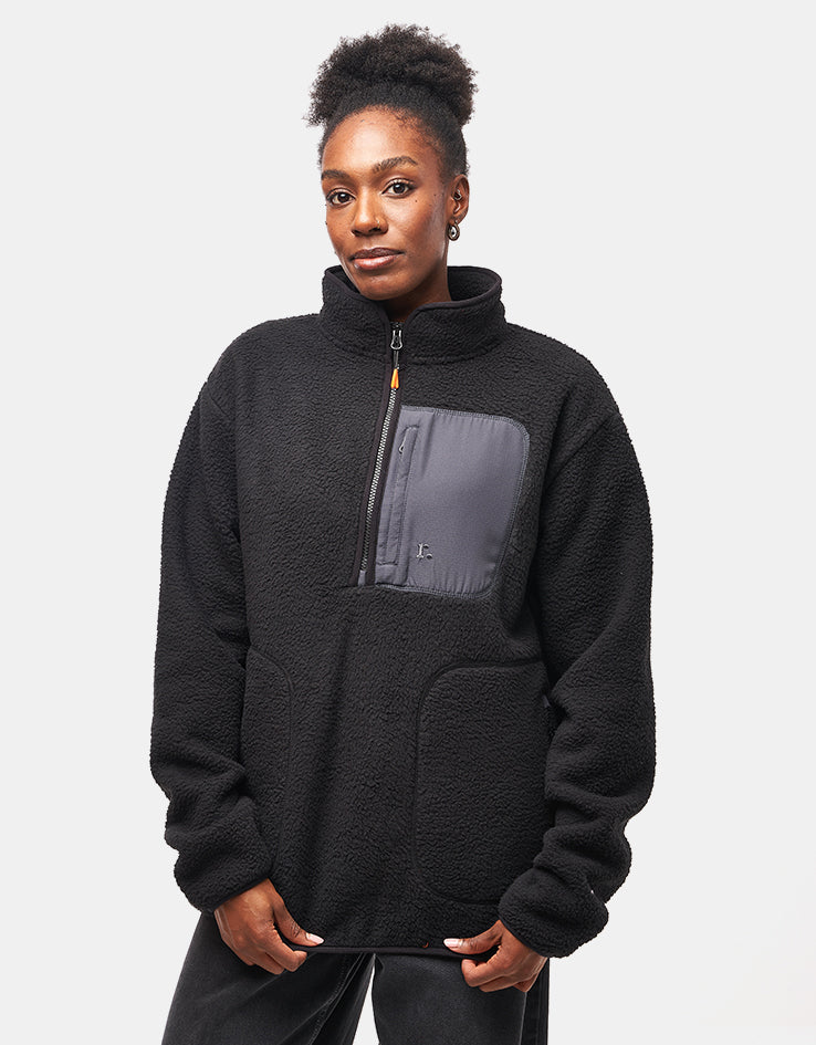 Route One Alpine Half Zip Fleece - Black/Orange