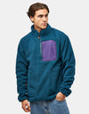 Route One Alpine Half Zip Fleece - Dark Teal/Purple