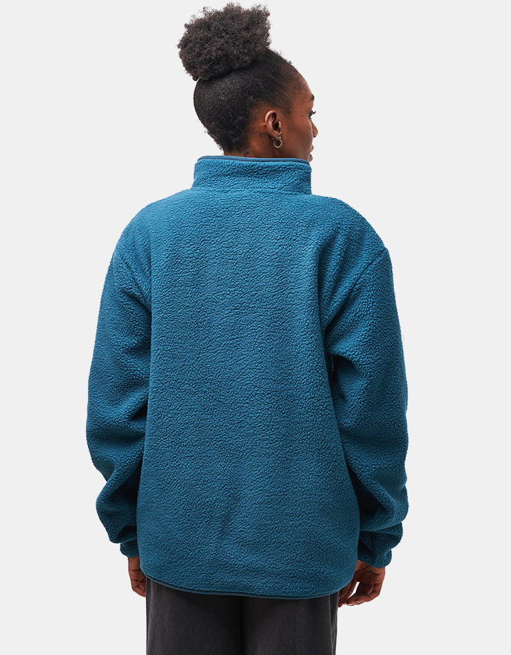 Route One Alpine Half Zip Fleece - Dark Teal/Purple