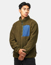 Route One Alpine Half Zip Fleece - Olive/Navy