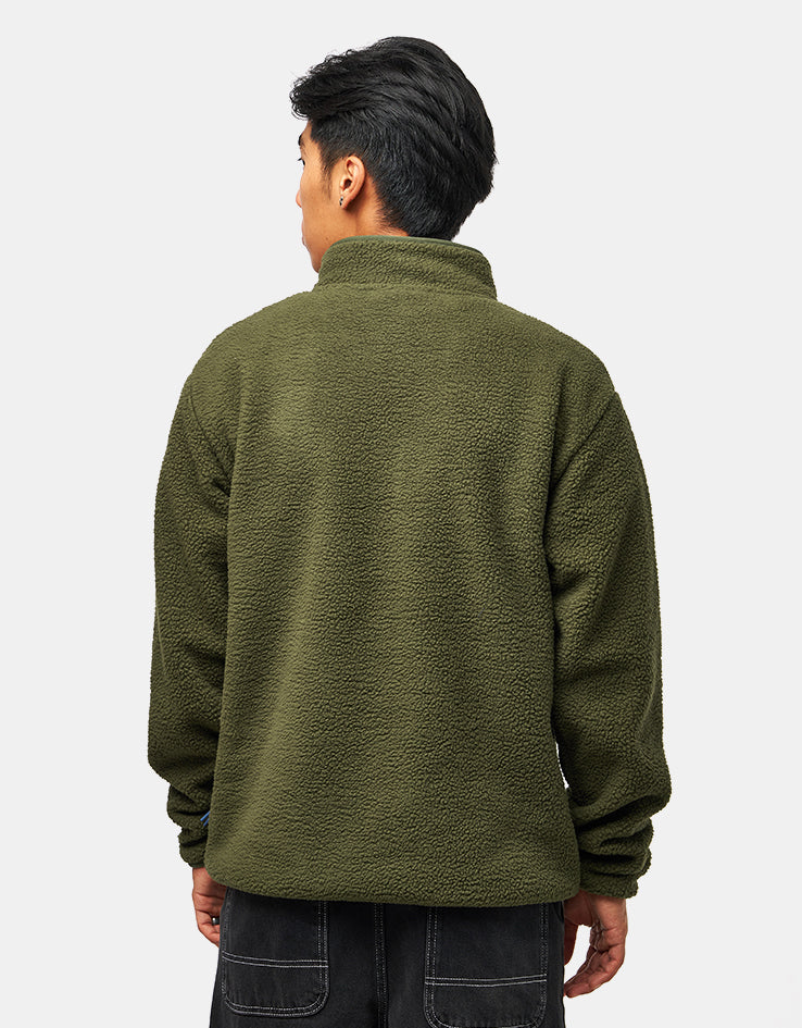 Route One Alpine Half Zip Fleece - Olive/Blue