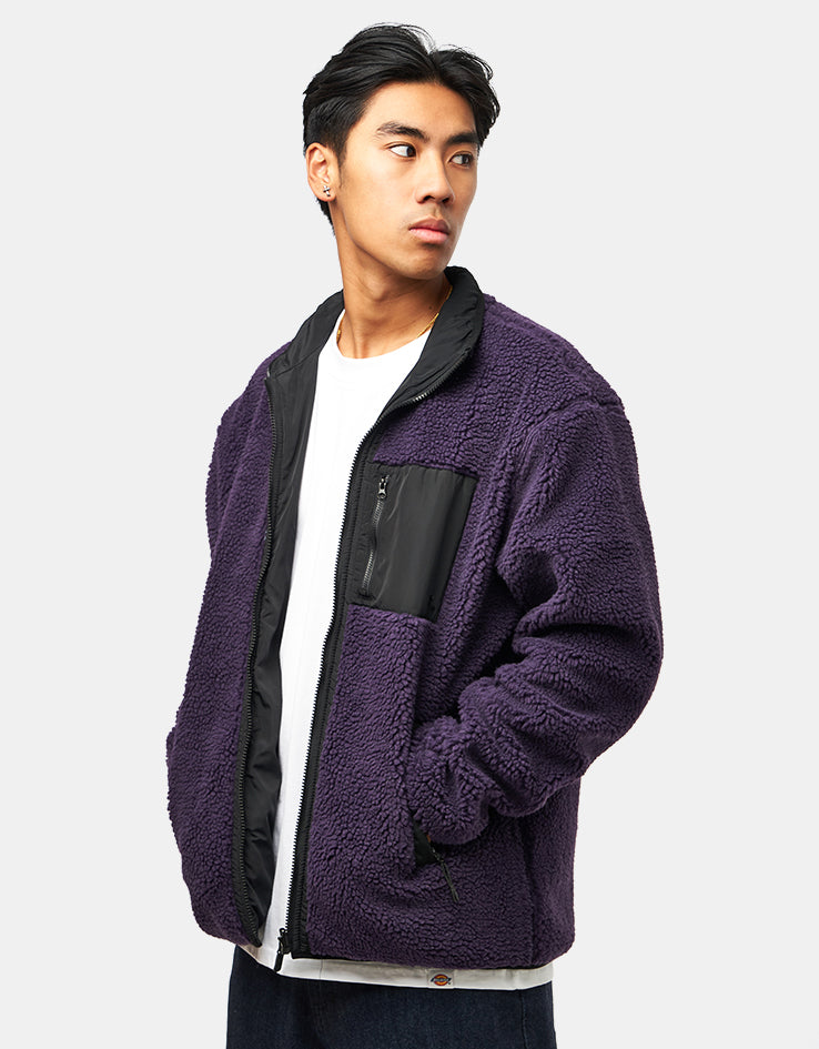 Route One Full Zip Reversible Fleece - Purple Velvet/Black