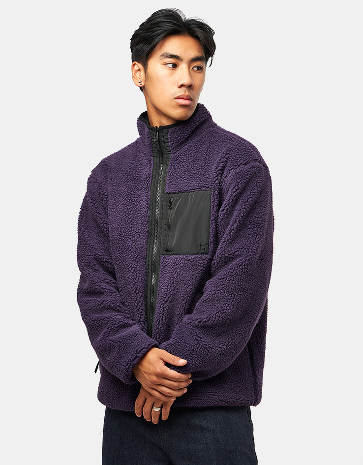 Route One Full Zip Reversible Fleece - Purple Velvet/Black